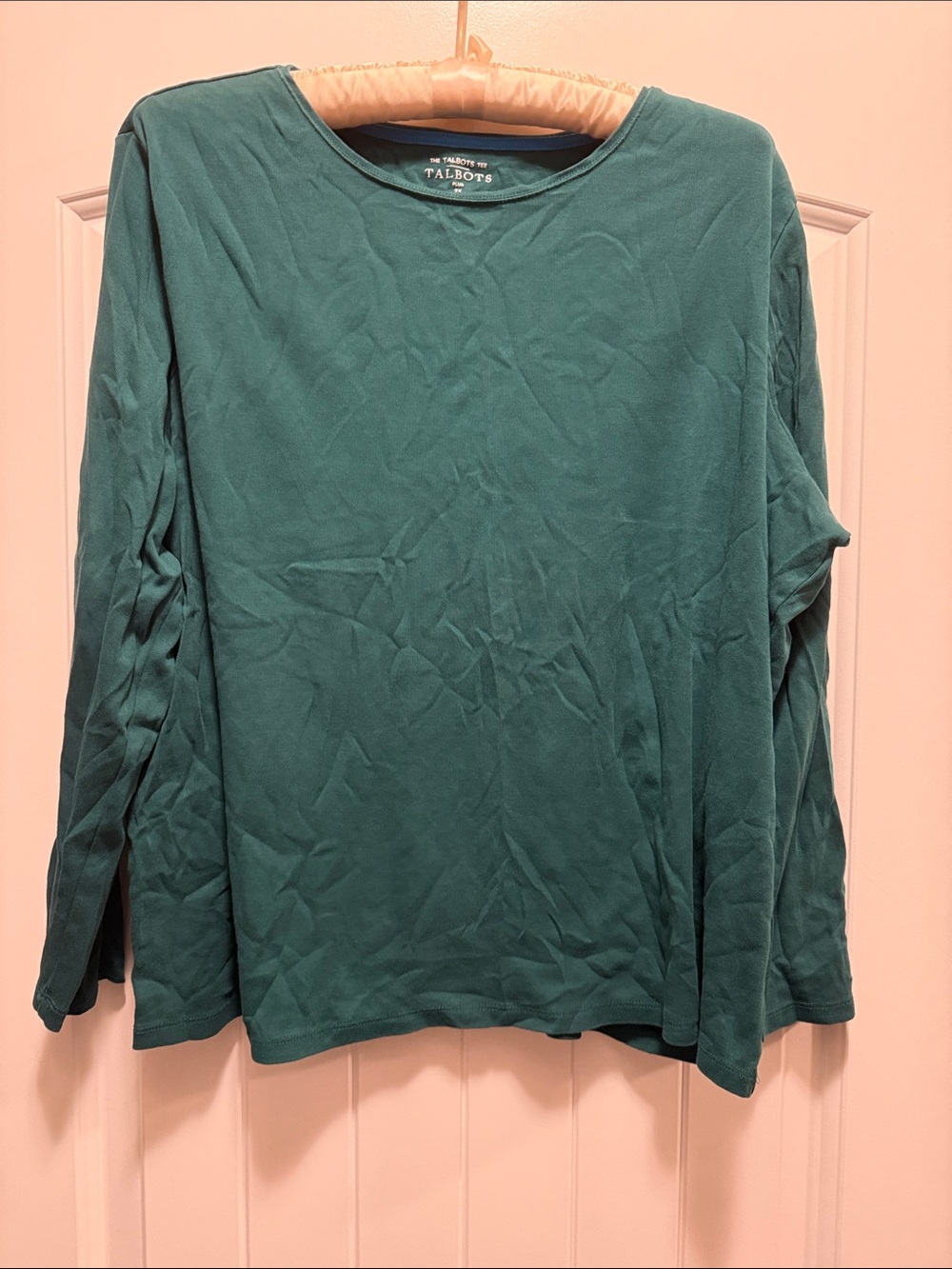 Talbots Teal Green Long-Sleeve Crew Neck Top